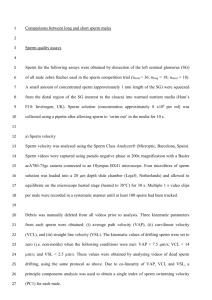 Comparisons between long and short sperm males Sperm quality