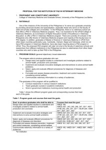 Proposal for the institution of PhD in Veterinary Medicine Proponent