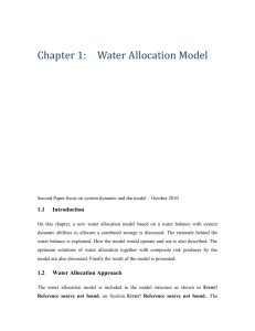 Risk Driven Water Allocation Model