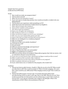 Collection of Residency Interview Questions