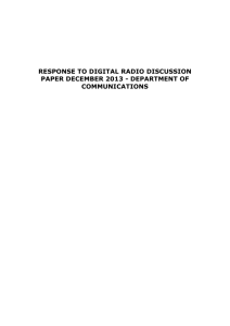 Response to Digital Radio Discussion Paper December 2013