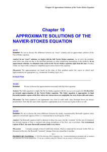 Chapter 10 APPROXIMATE SOLUTIONS OF THE NAVIER