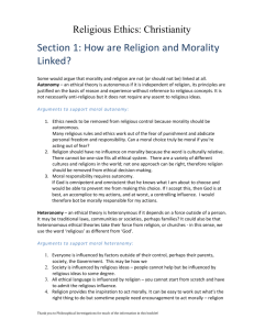 Religious Ethics Independent Learning Booklet