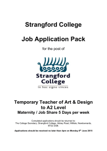 Art & Design Application Pack - Strangford Integrated College