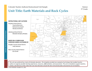 Earth Materials and Rock Cycles - Colorado Department of Education