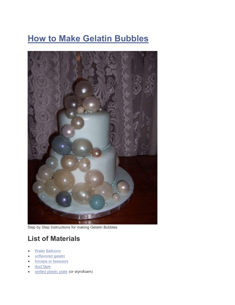How To Make Gelatin Bubbles