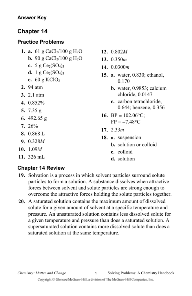 general chemistry solved problems