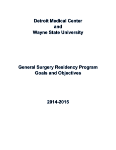 GENERAL SURGERY PROGRAM GOALS AND OBJECTIVES 2014