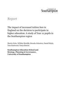 The impact of increased tuition fees in England on the decision to