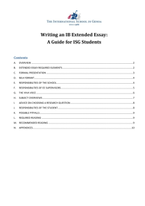 Writing an IB Extended Essay - The IB Diploma Programme at The