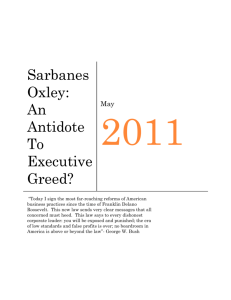 Sarbanes Oxley: An Antidote To Executive Greed?