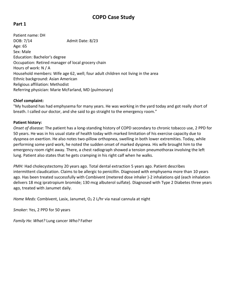 case study of copd patient