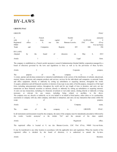 BY-LAWS GROUPE FNAC GROUPE FNAC A French Société