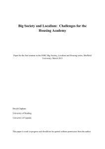 Paper - The Big Society, Localism & Housing Policy