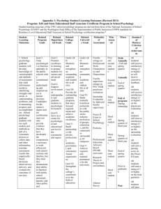 Appendix 1: Psychology Student Learning Outcomes (Revised 2011