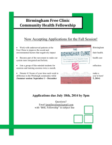Birmingham Free Clinic Community Health Fellowship