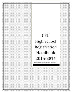 CPU High School Registration Handbook 2015-2016