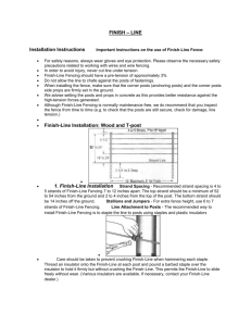 FINISH – LINE Installation Instructions Important Instructions on the