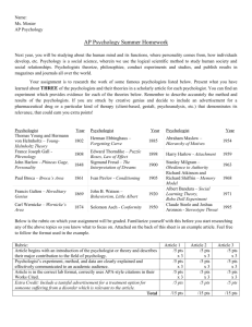 Psychology Summer HW