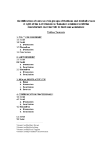 Identification of some at-risk groups of Haitians and Zimbabweans