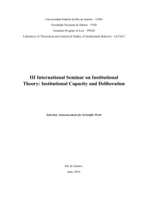 III International Seminar on Institutional Theory