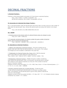 DECIMAL FRACTIONS