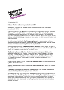 National Theatre: forthcoming productions in 2016