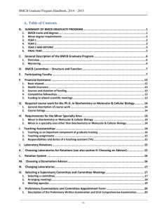 Graduate Handbook - Biochemistry and Molecular & Cellular Biology