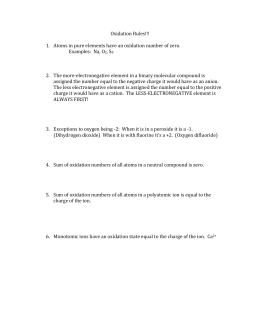 07 Finding Oxidation Numbers Worksheet