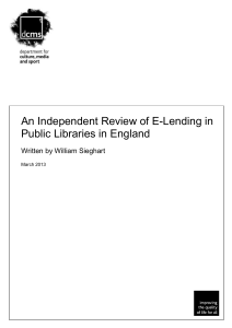 Independent Review of E-Lending in Public Libraries