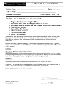 VA Form 10-1086 Informed Consent Document