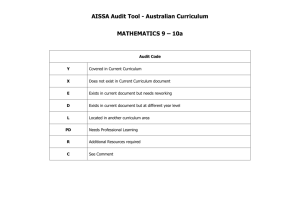 Mathematics Audit 9 to 10a