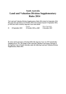 Land and Valuation Division Supplementary Rules 2014