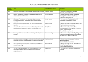 ACNC Poster Schedule - Faculty of Medicine, Nursing and Health