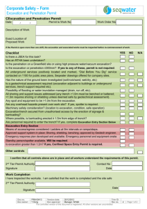 Corporate Safety - Excavation and Penetration Permit Form