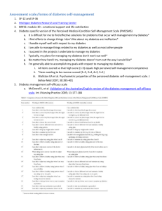 Assessment diabetes self management