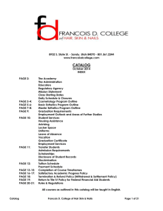 catalog - Francois D. Cosmetology College Utah