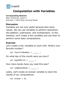 Computation With Variables