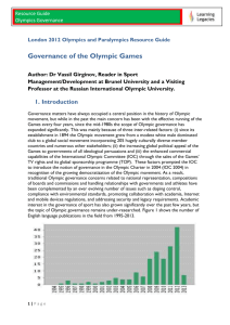 Houlihan, B. (2005) International Politics and Olympic Governance