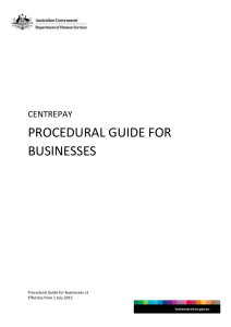 Centrepay Procedural Guide for Businesses