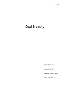 Real Beauty - Freshman Seminar - Professor Chocos