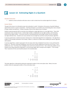 Lesson 12: Estimating Digits in a Quotient