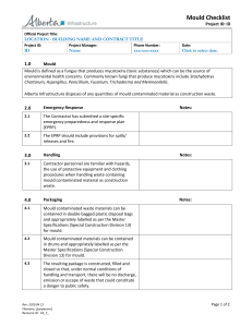 EMS Mould Checklist template - Alberta Ministry of Infrastructure