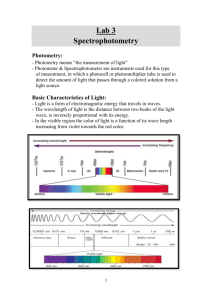 Basic Characteristics of Light