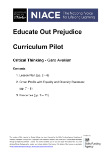 Embedding LGBT - Critical Thinking - Garo