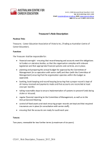 Treasurer`s Role Description - Career Education Association of