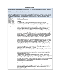 Unit plan for reading - Chadron State College