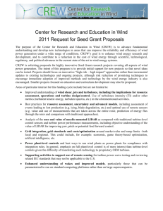 Center for Research and Education in Wind 2011 Request for Seed