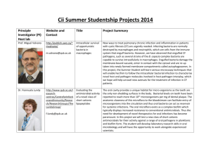 Cii Summer Studentship Projects 2014 Principle Investigator (PI)