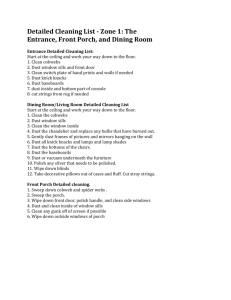 Detailed Cleaning List - Zone 1